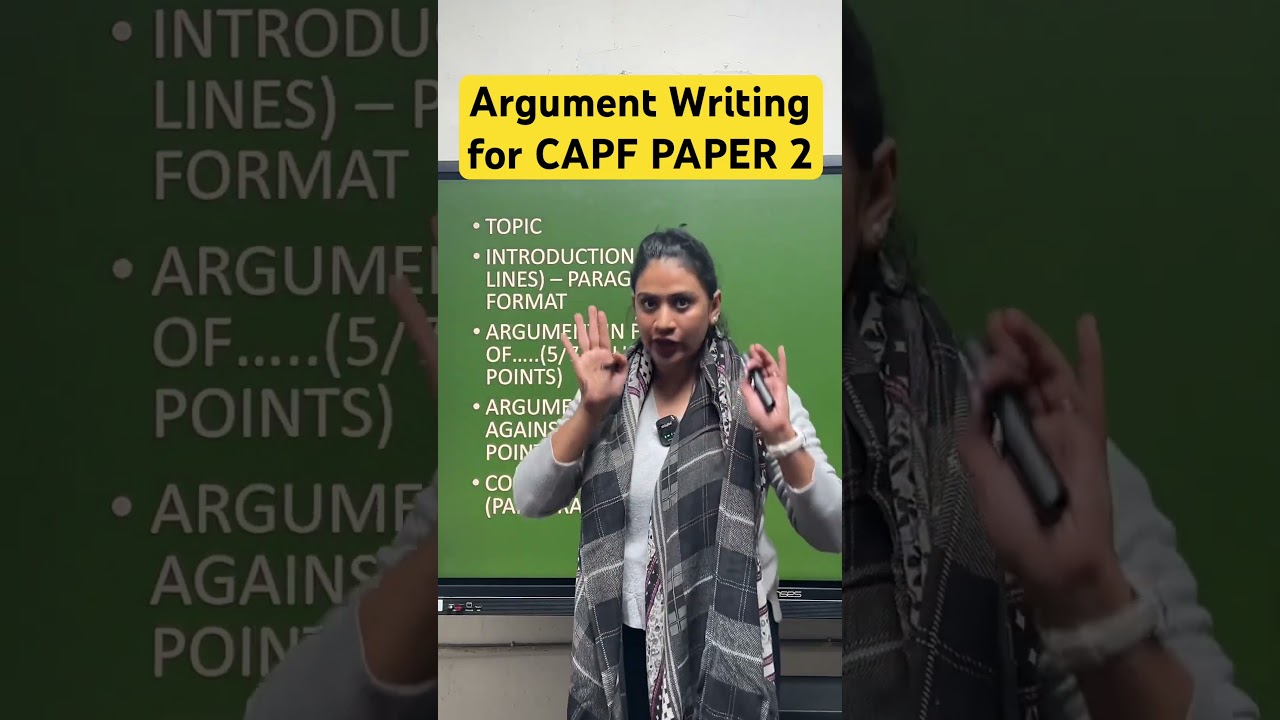 Argument Writing for CAPF Paper 2 I Ex-AC Divya Gupta #capf #upsc #capfpaper2 #paper2
