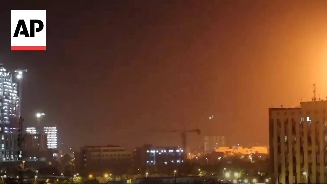 Interceptions light up Baghdad after drone attack on luxury hotel