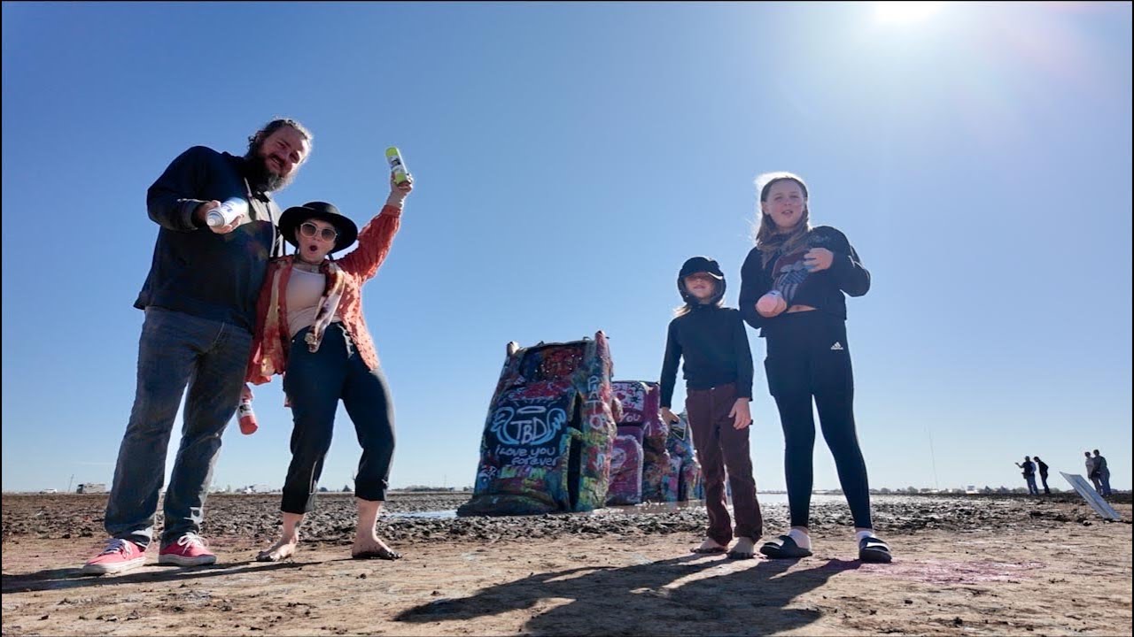 I cannot believe Jenn did this || quick trip to Cadillac Ranch