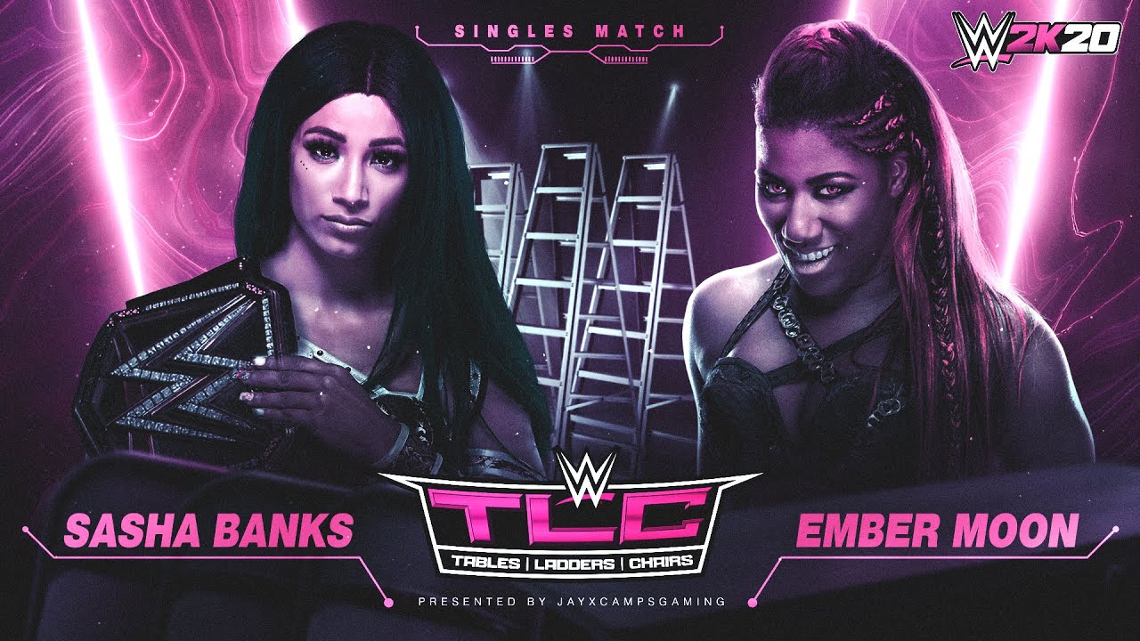 WWE 2K20 - TLC - Sasha Banks vs Ember Moon - Undisputed Women's Championship