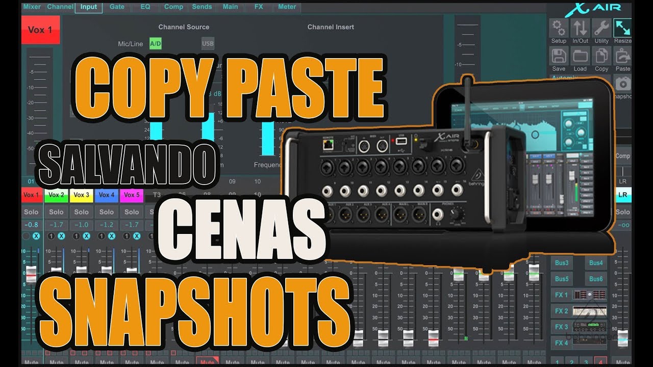salvando cenas & copy paste na XR18 BEHRINGER