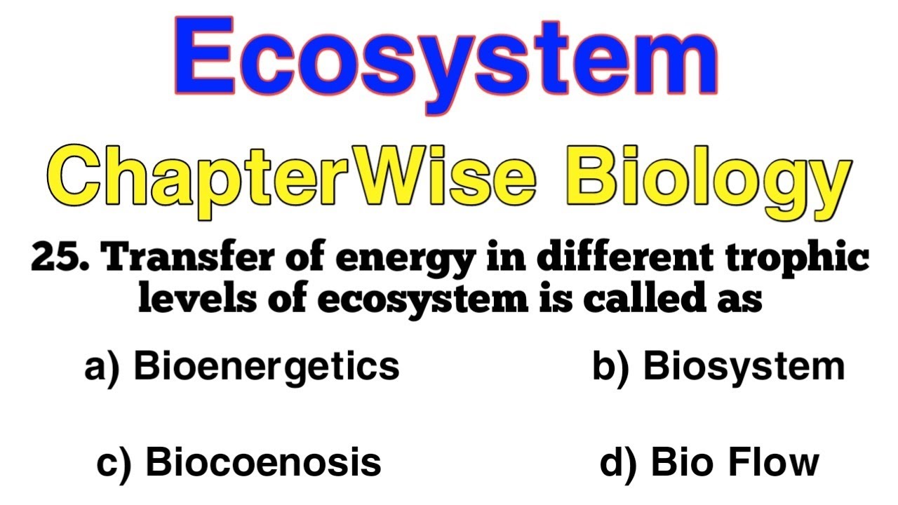 Ecosystem mcq | Chapterwise biology mcq  for NEET 2026