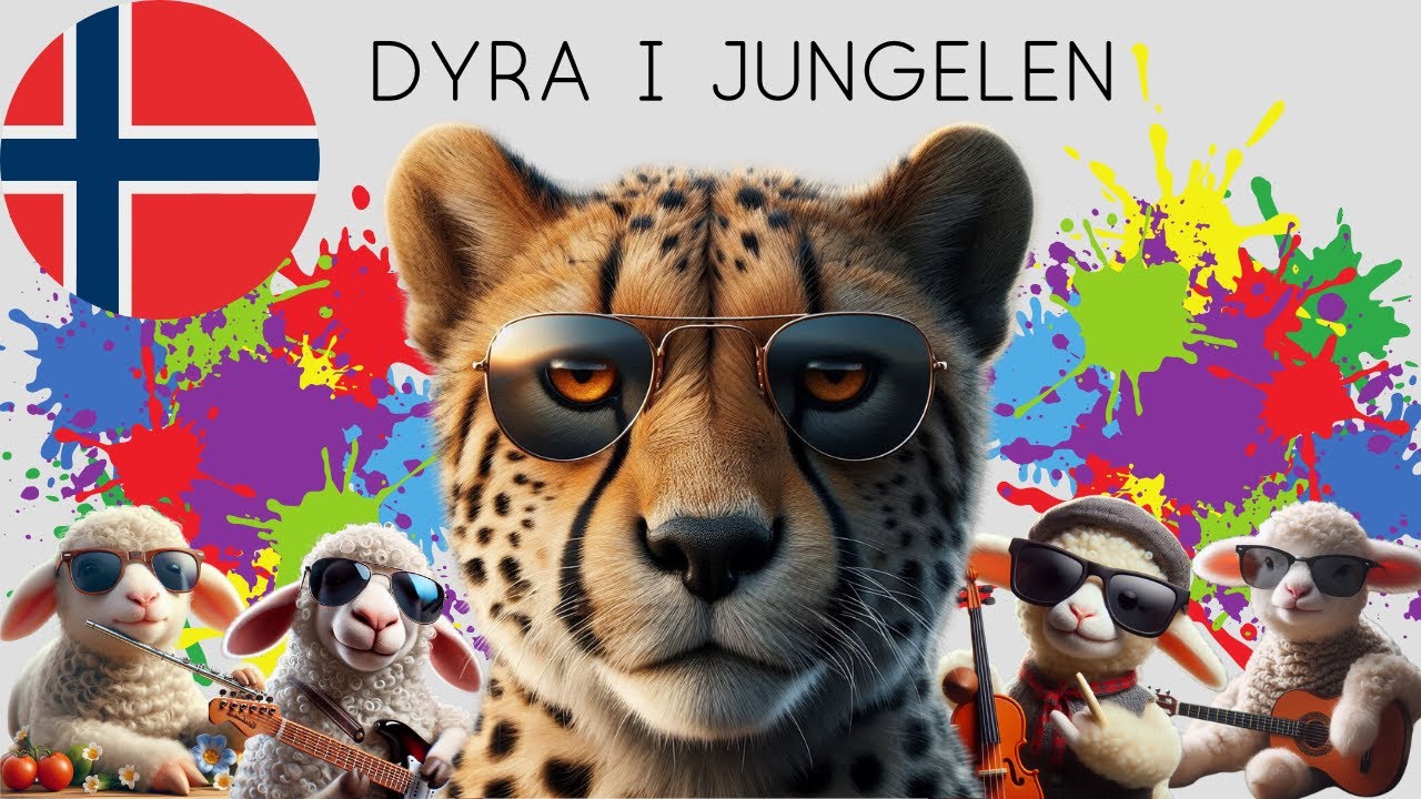 Dyra i Jungelen 🌿🦁🐯 Barnesanger p&aring; Norsk - Jam med Lam 🐑