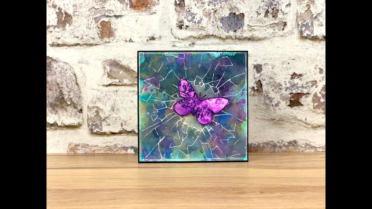 Breaking Glass stencil - Embossing - Handmade Card