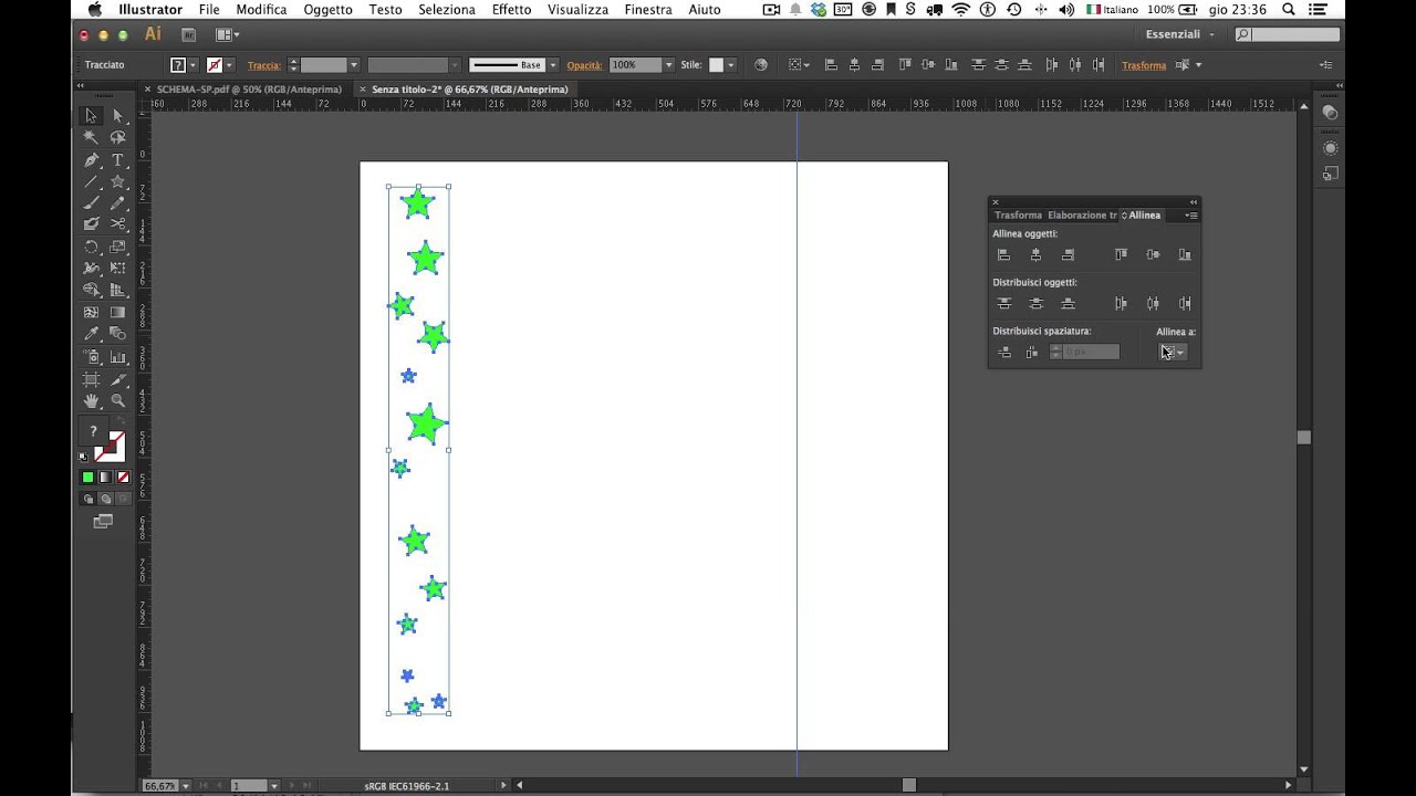 Tutorial Illustrator - Allineare oggetti alle guide