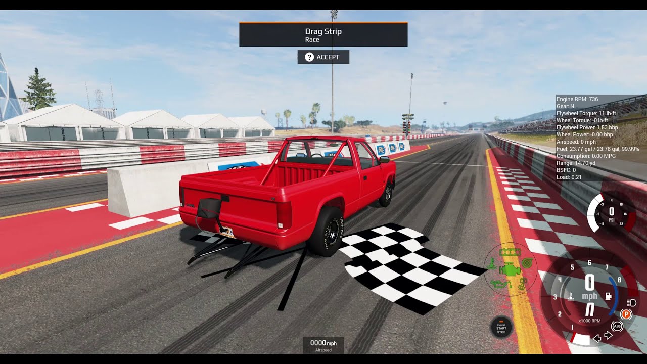 BeamNG 2000HP Drag Truck build