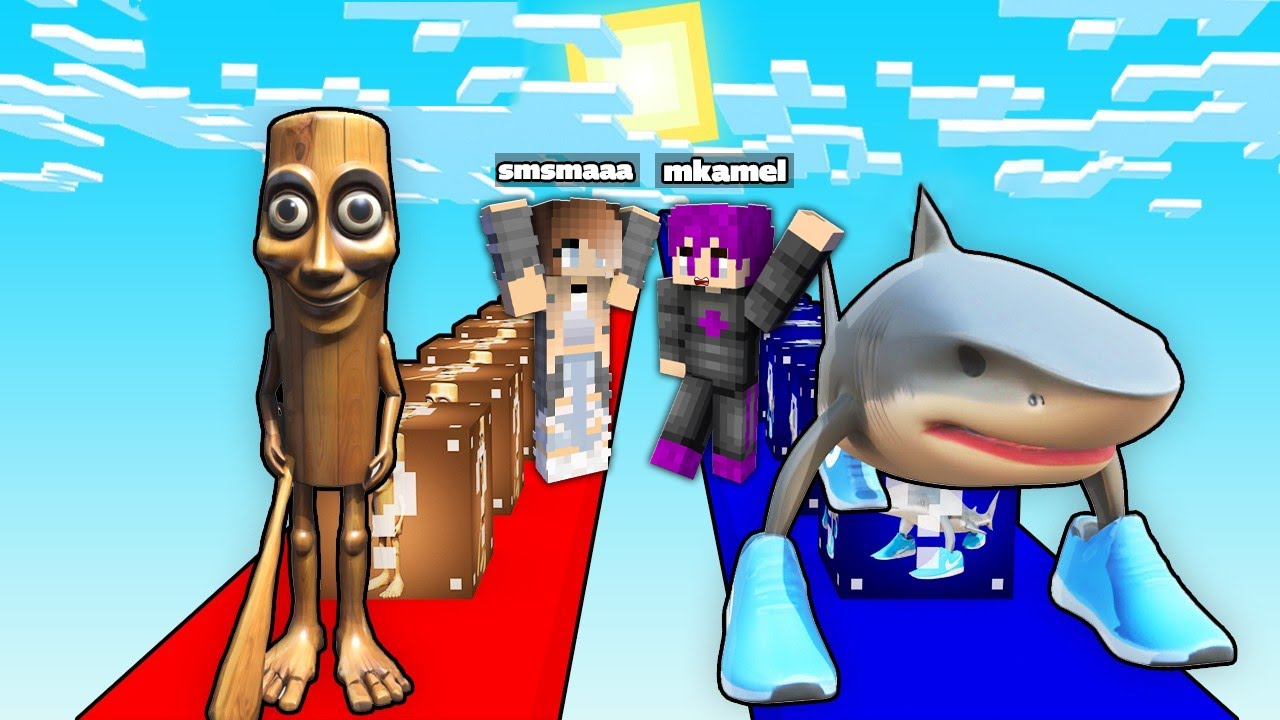 ماين كرافت ولكن بلوكات حظ تونغ تونغ تونغ ضد ترالالا ليلو ترالالا الحظ الاسطوري ..!🔥😱