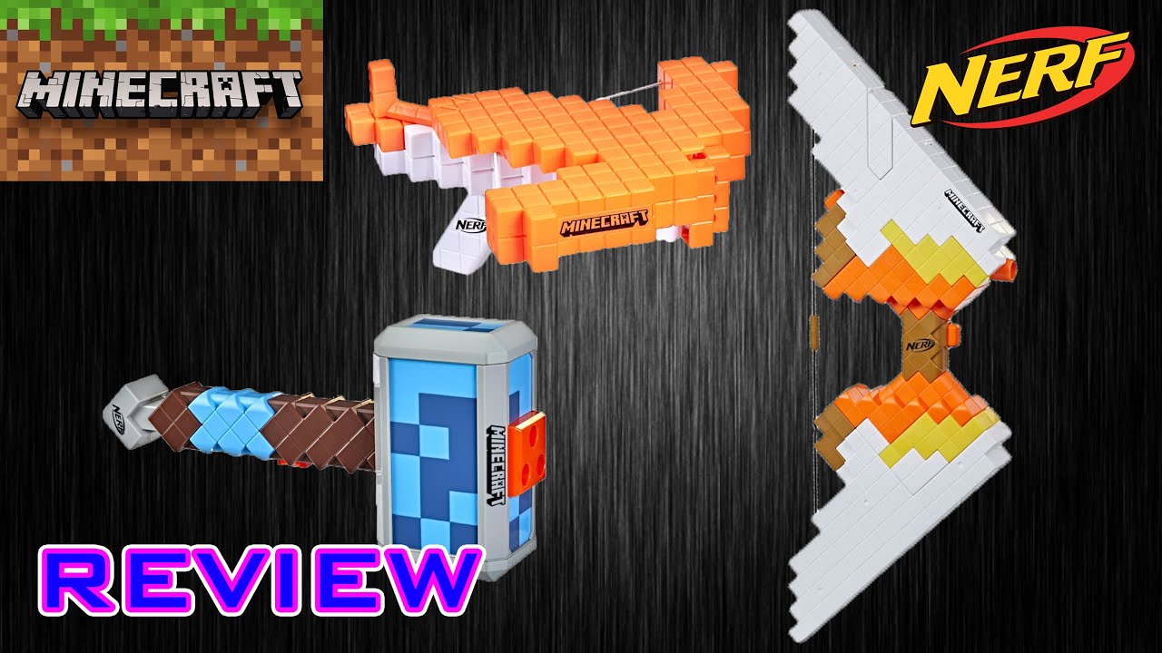 [ОБЗОР] Бластеры Nerf Minecraft | Sabrewing, Pillager's Crossbow и Stormlander