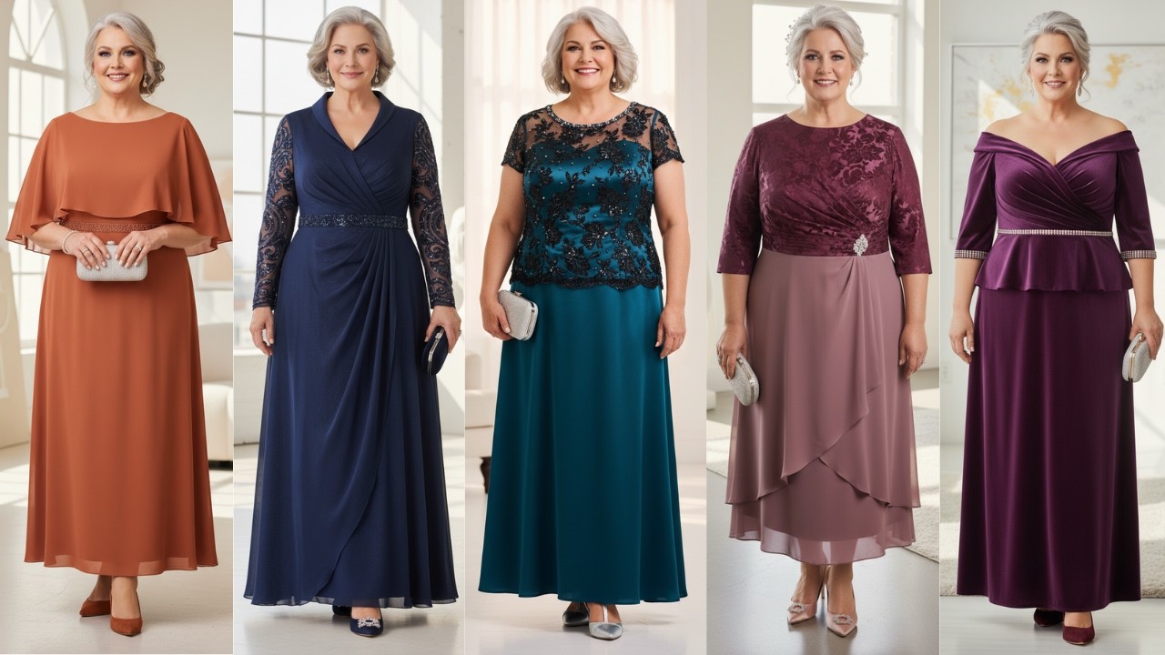 Classic & Elegant Formal Plus Size Mother of the Bride Dresses / AI Concept