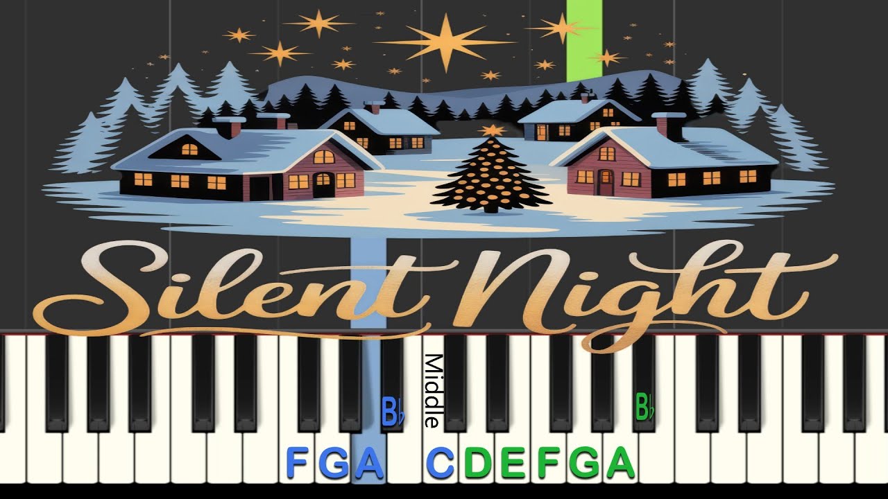 EASY Christmas Piano Tutorial: Silent Night + Play-along for Beginners