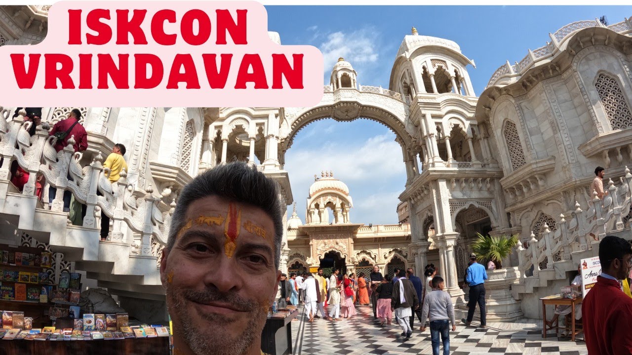 ISKCON Visitando El Templo Sri Sri Krishna Balarama, Vrindavan, India