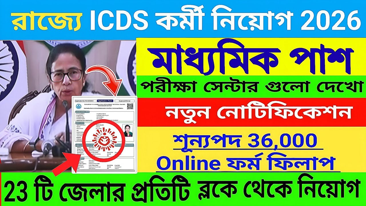 ICDS Form Fill Up 2026 | WB ICDS Recruitment 2026 | Anganwadi Worker Helper Apply Online  ICDS APPLY