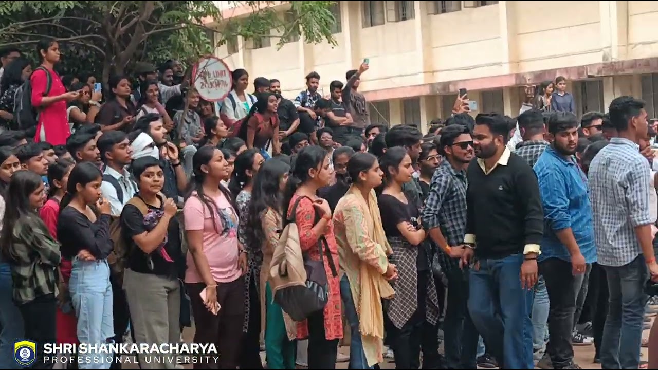 Samvid 2024 Poster Launch Flash Mob at Shri Shankaracharya Professional University, Bhilai