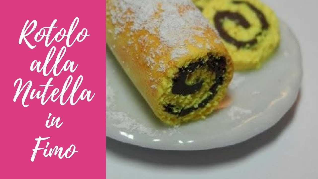 Tutorial: Rotolo alla  Nutella in Fimo (cake roll with polymer clay ) [sub-eng]