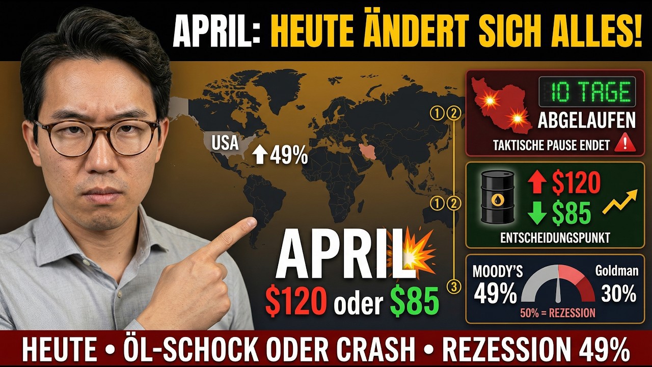 APRIL: Heute &auml;ndert sich alles! Iran-Deadline, &Ouml;l-Schock, 49% Rezessionsrisiko | Prof. Kenzo