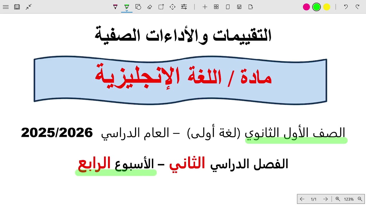 حل التقييم الرابع انجليزي اولى ثانوي الترم التاني 2026