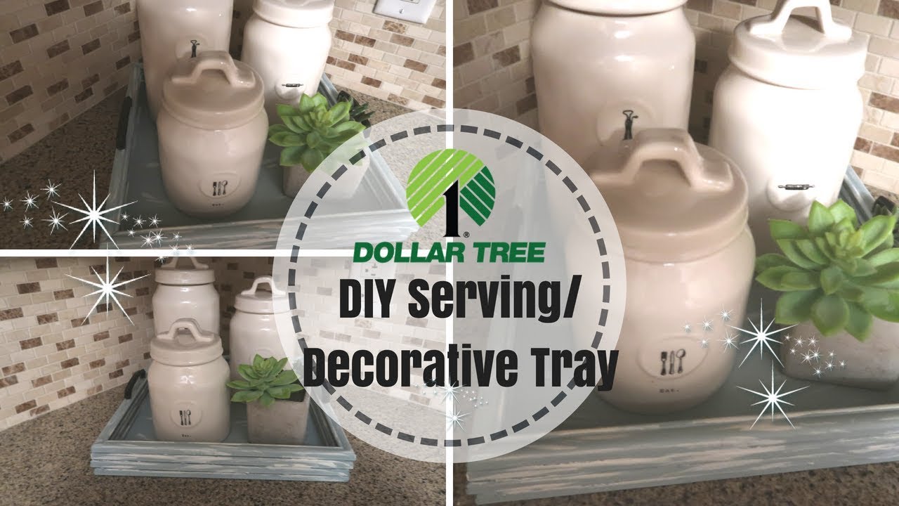 FARMHOUSE DECOR DIY | DOLLAR TREE DIY | DIY SERVING TRAY | COLLAB WITH KRAFTSBYKATELYN