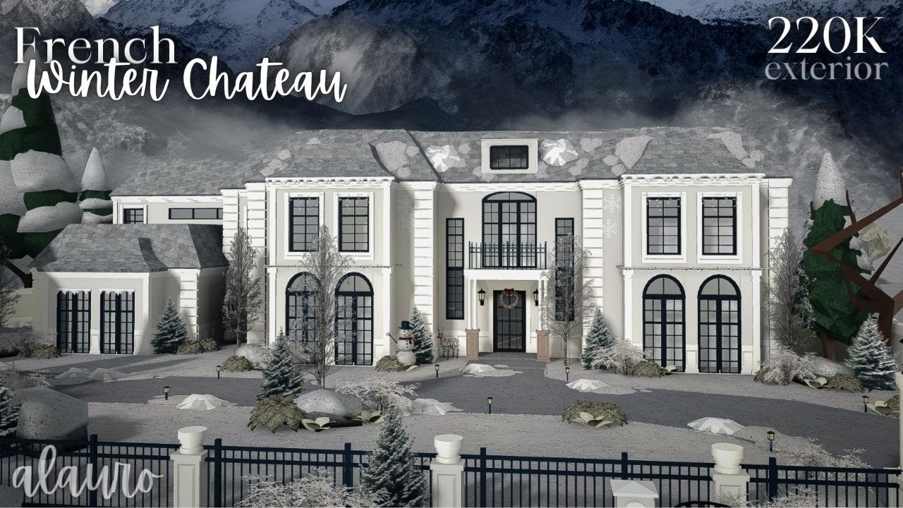 French Winter Chateau - 220K Exterior - Bloxburg Speed Build