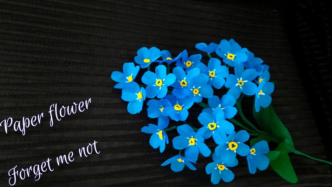DIY - How to make Forget Me Not Paper Flower /  Scorpion Grass/ Crepe Paper flower/Paper flower # 29