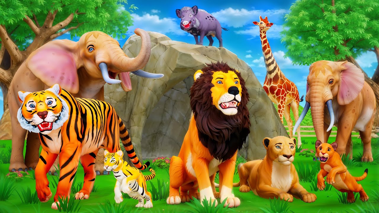 Zoo Animals Farm Diorama 🌿🦁 | Wild Animals Build Their Farm House! Lion Tiger Elephant Giraffe Boar