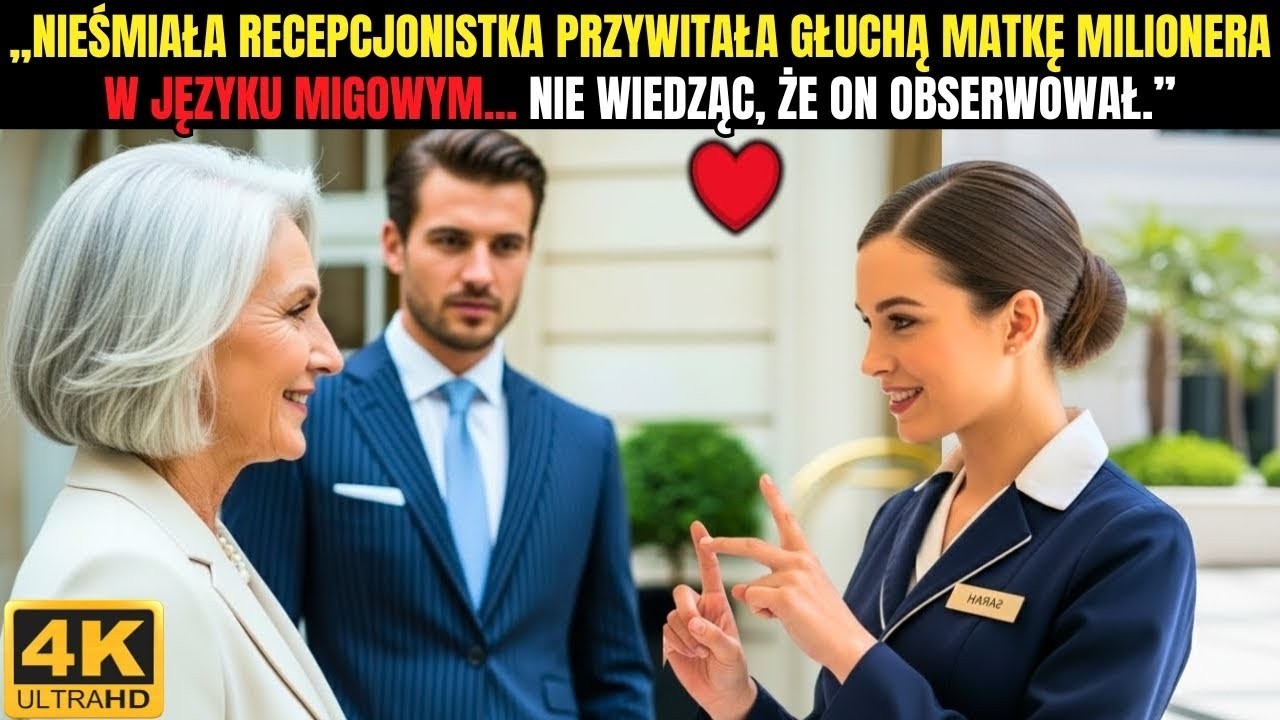 Nieśmiała recepcjonistka przywitała głuchą matkę milionera w języku migowym… nie wiedząc, że on