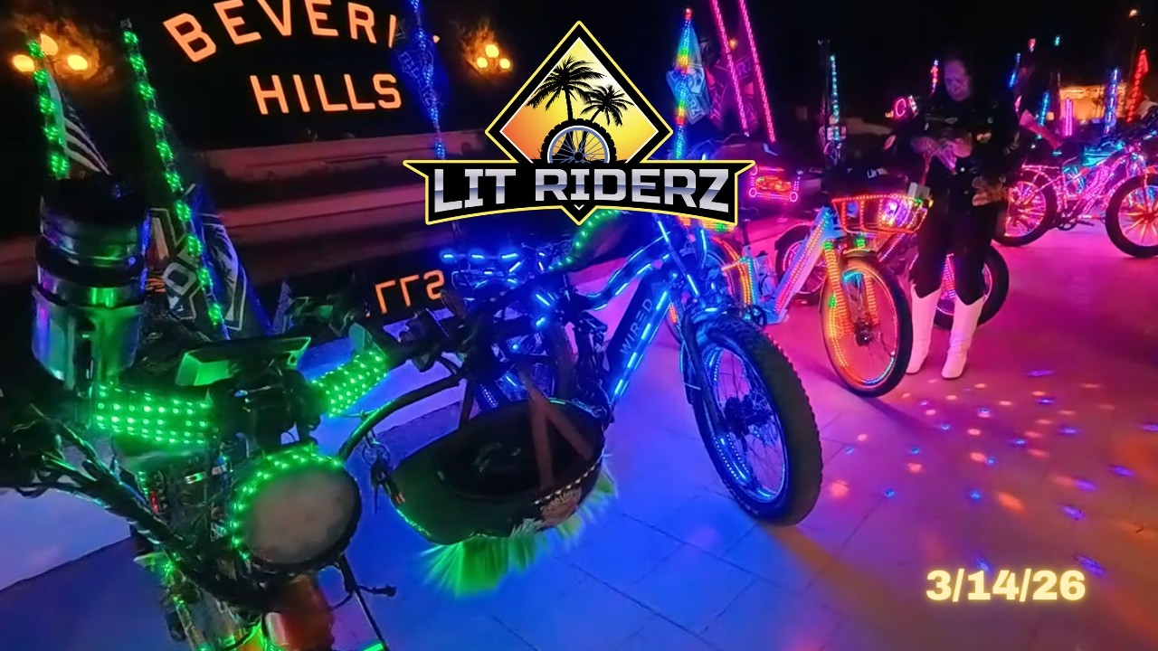 LED BIKE NIGHT RIDE Beverly Hills Streets