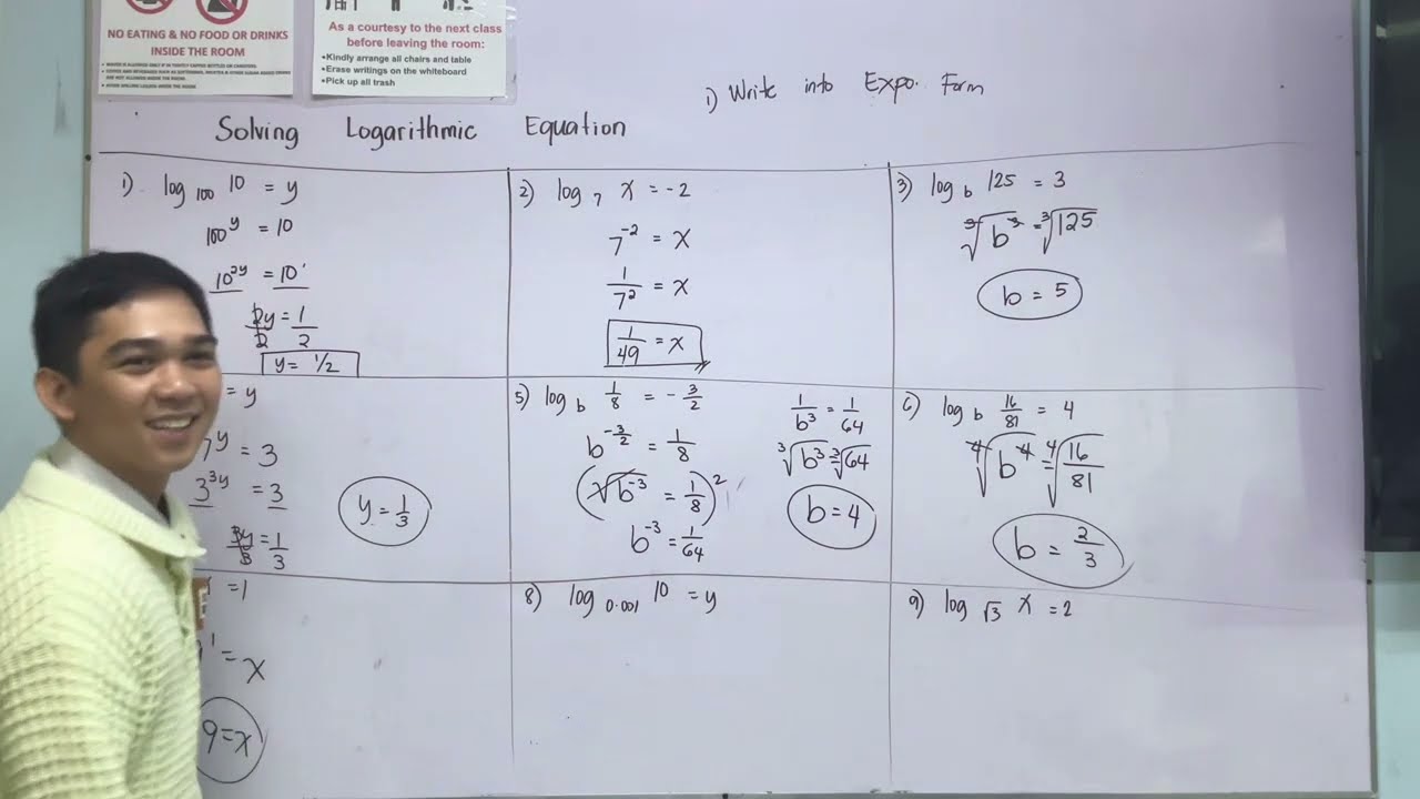 Solving  logarithmic Equations