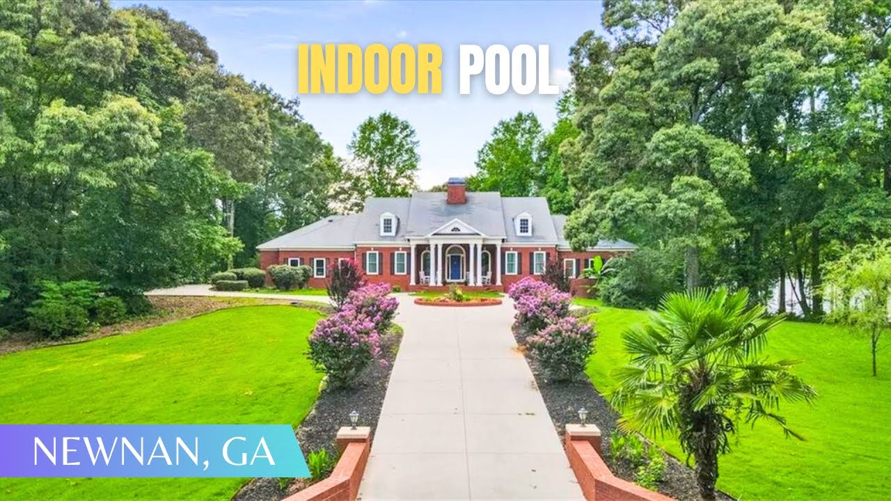 Luxury Waterfront Home w/ Indoor Swimming Pool, Elevator, Gym, 2 Kitchens FOR SALE South of Atlanta