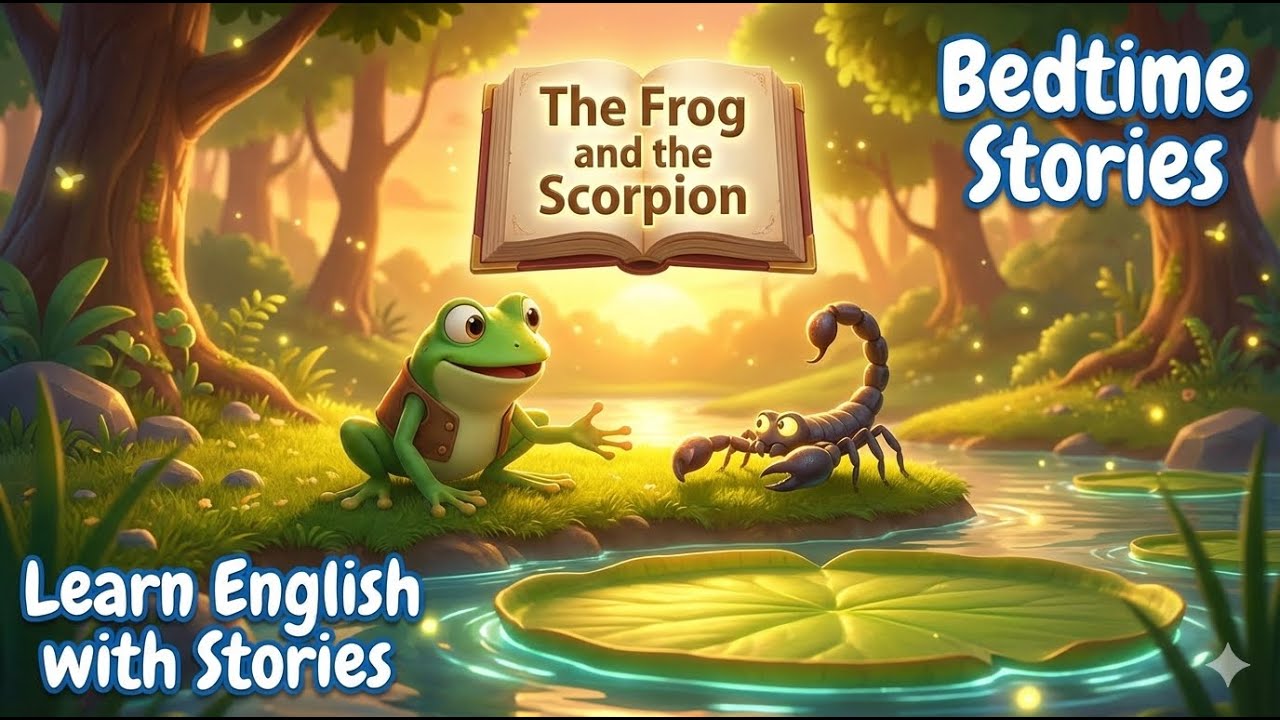 The Frog and the Scorpion | English Bedtime Story for Kids | Learn English with Fairy Tales