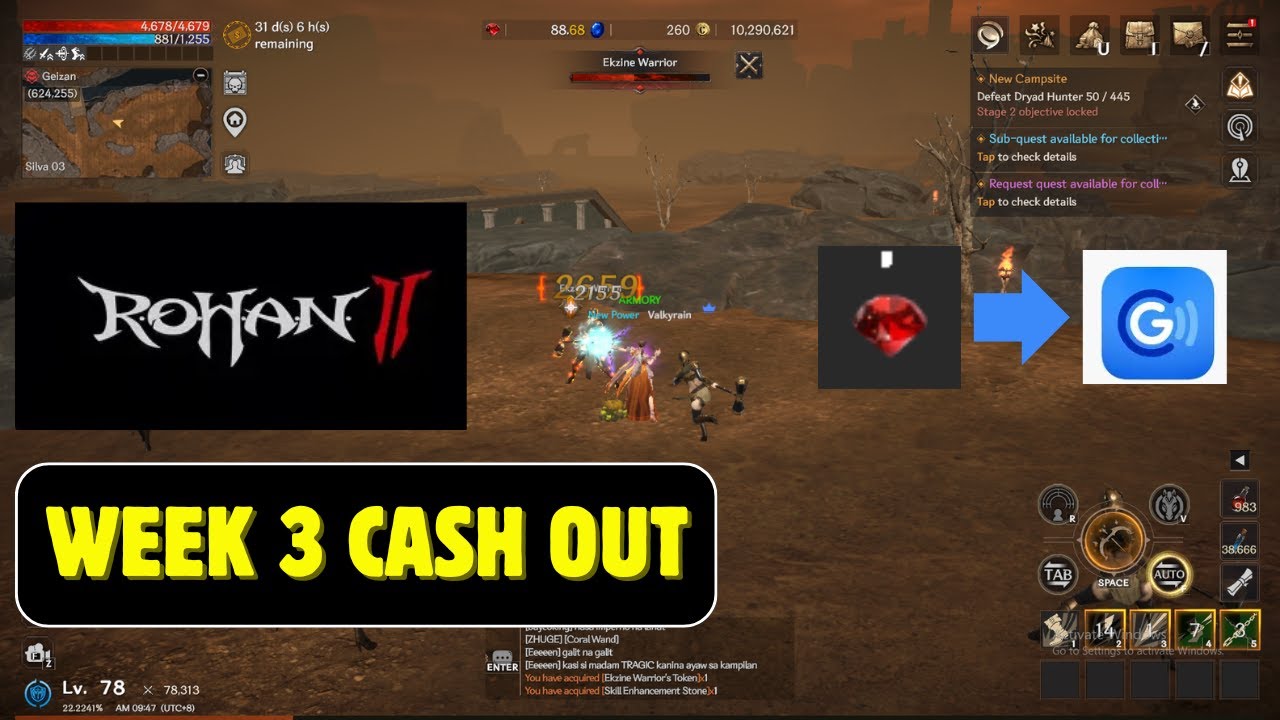 CASH OUT FROM RUBY TO GCASH MANUALLY || ROHAN 2 GAMEPLAY GRIND 2 EARN
