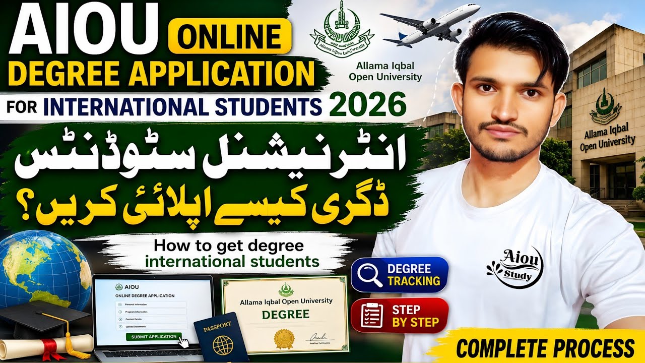 AIOU Degree Apply Online for International Students 2026 | Complete Process | Degree Tracking