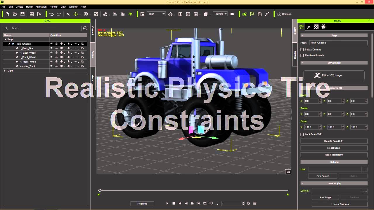iClone Basics - Transform vs. Physics Wheel Animation