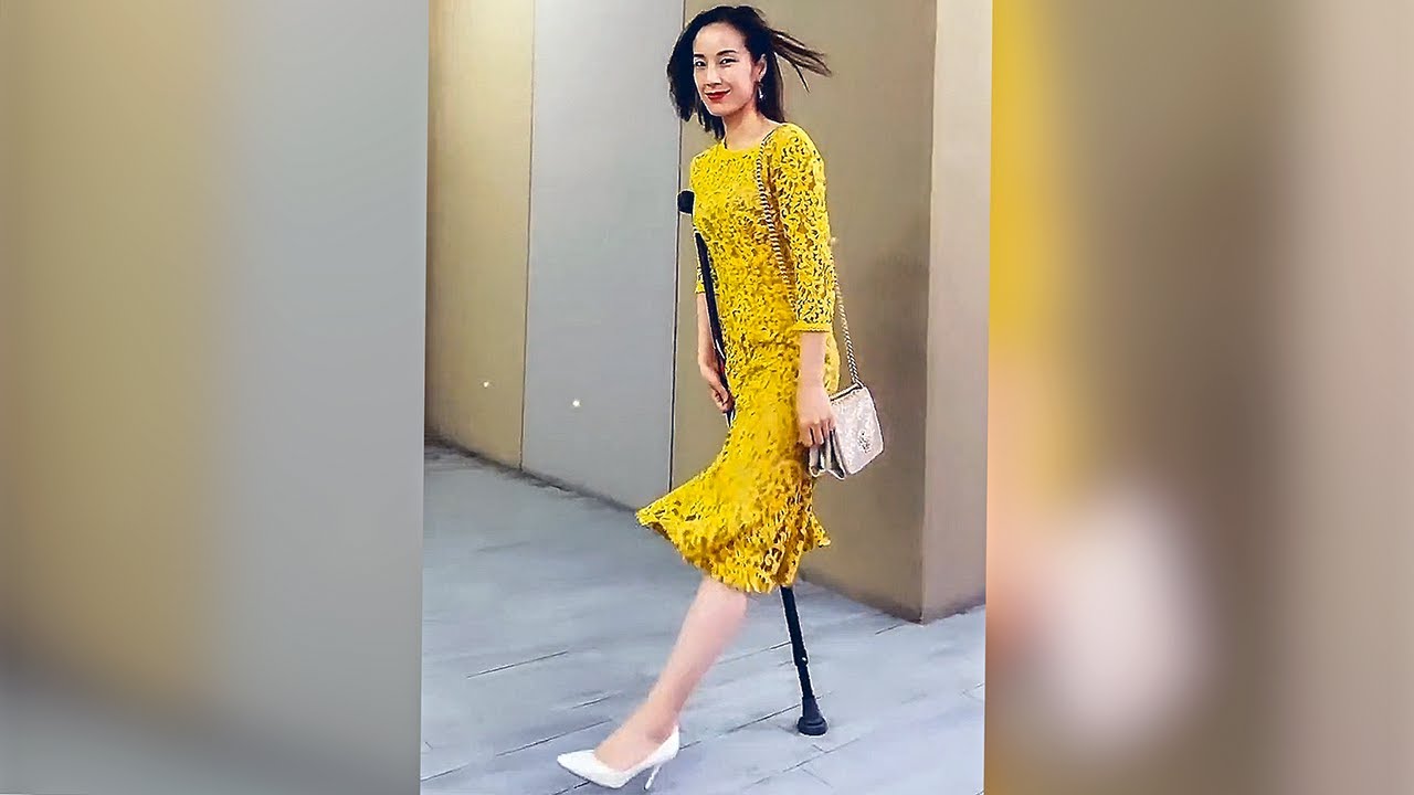 Beautiful Amputee Lady in Dress #5