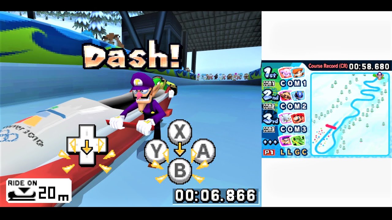 Mario And Sonic : At The Olympic Winter Games (2009) Nintendo DS Gameplay in HD (DeSmuME)