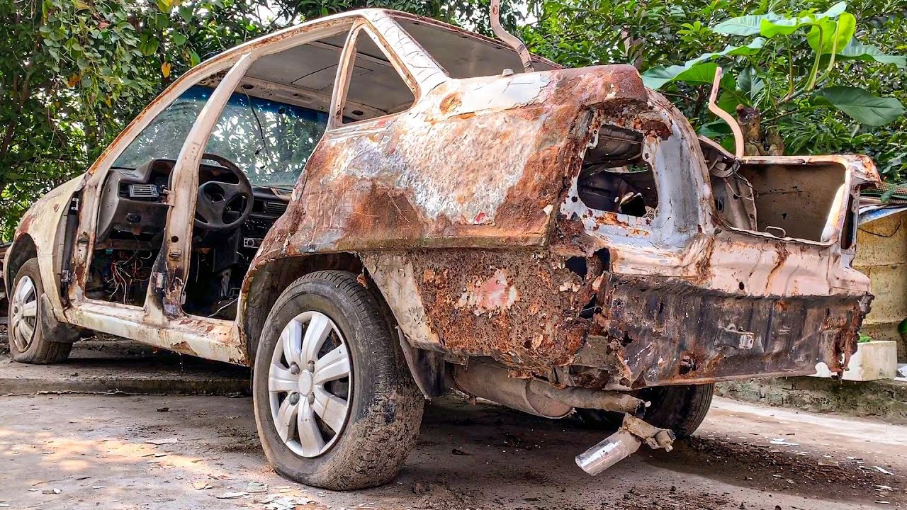реставрация автомобиля очень ржавая после 27 лет | спасти снесите старую машину １９９３ｓ