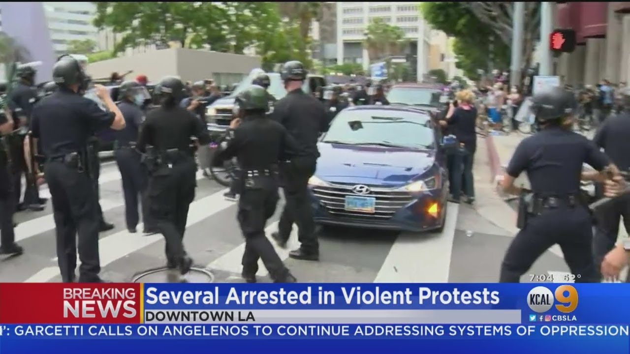 At Least 6 Officers Injured In LA When Protests Over George Floyd Death Turn Violent