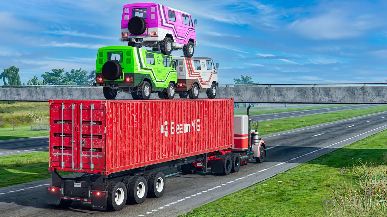 Cars vs Low Bridge BeamNG Drive Challenge Ends in Total Destruction!