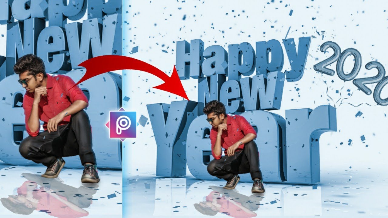HAPPY NEW YEAR 2020 PICSART EDITING - New Year 2020 Big Text Photo Editing In Picsart Step By Steps