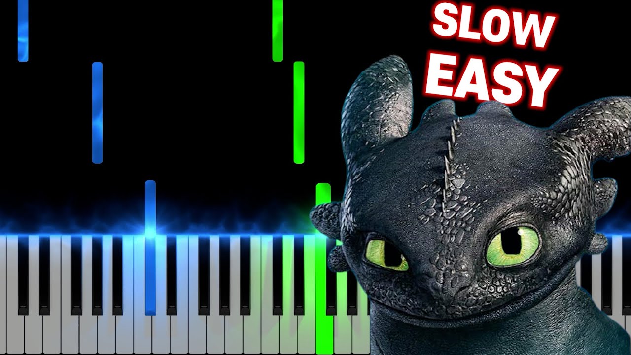 How To Train Your Dragon - Romantic Flight | SLOW EASY Piano Tutorial