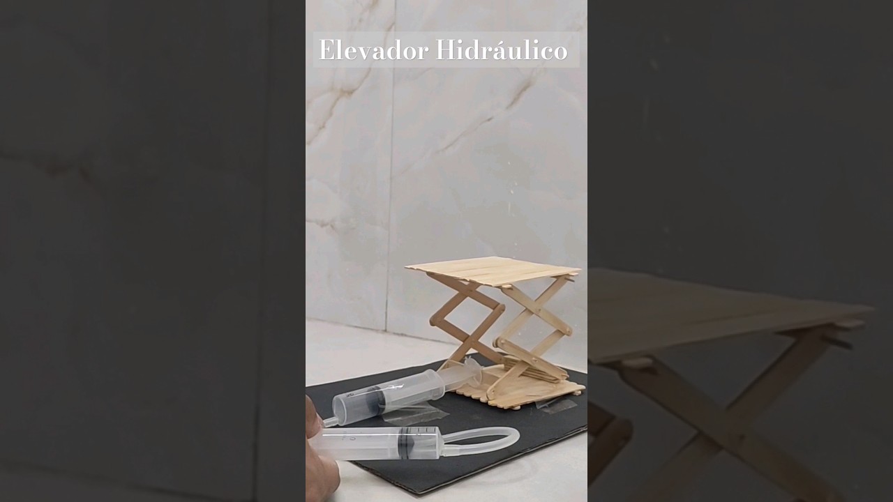 ELEVADOR HIDR&Aacute;ULICOO  #fisica #fluidos #principiodepascal #maker #experimento #ciencias #didatica