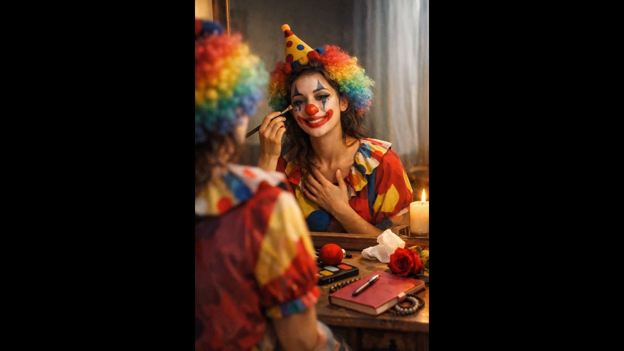 Une personne qui ne cesse de faire le clown pour cacher ses émotions🤡. À travailler sur elle🌹💕🙏