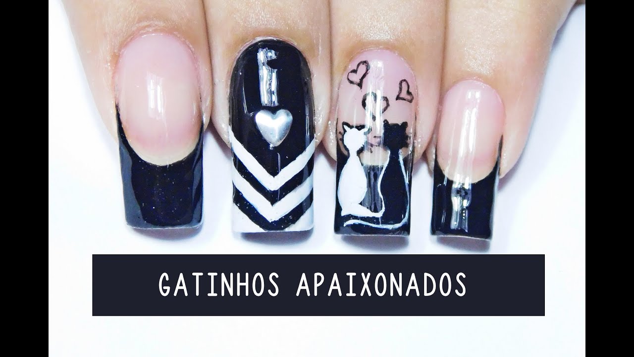 Unhas Decoradas Gatinhos apaixonados | Aline Makelyne