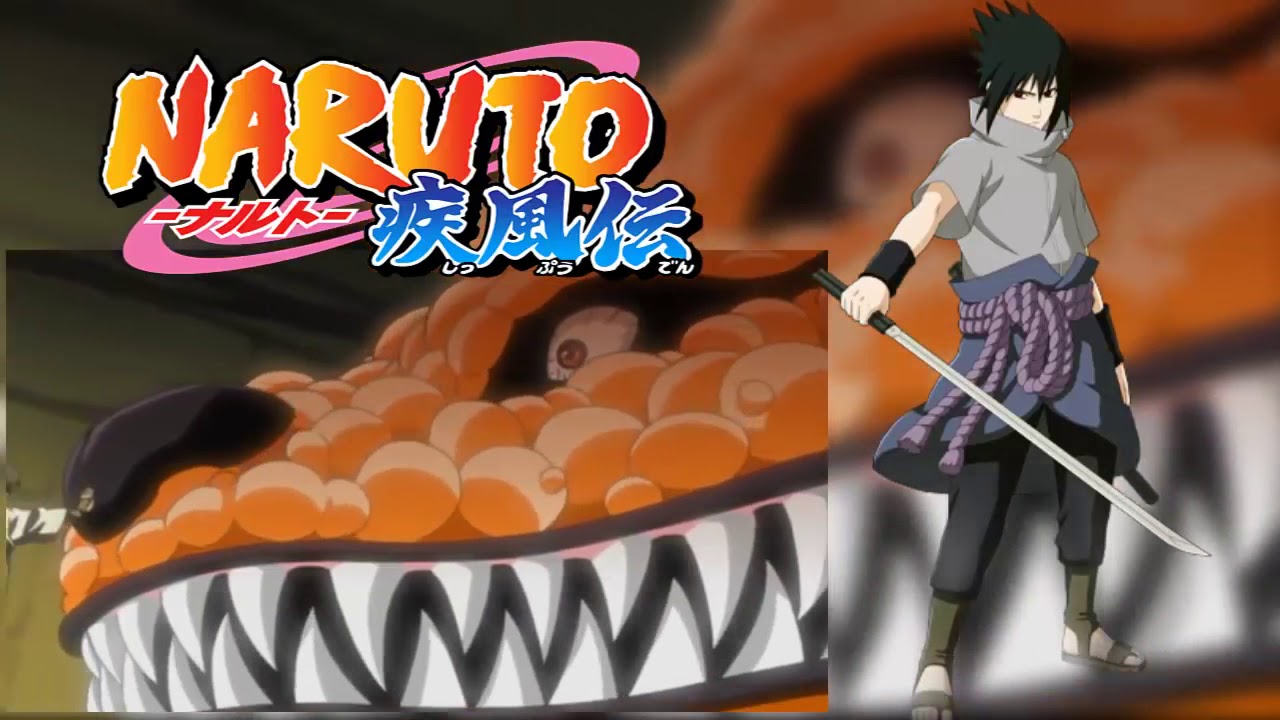 Sasuke ve a Kurama por primera vez y Kurama lo amenaza si se mete con Naruto.