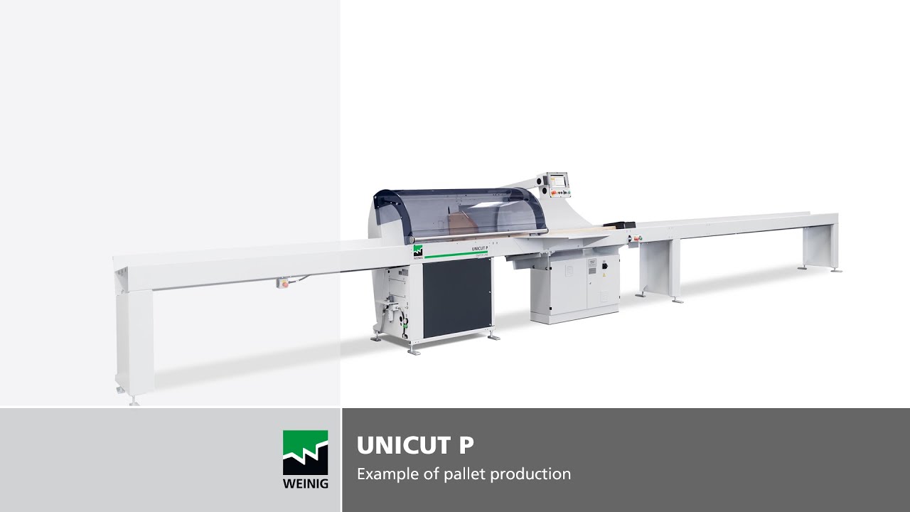 Pushfeed saw UniCut P | Example of pallet production