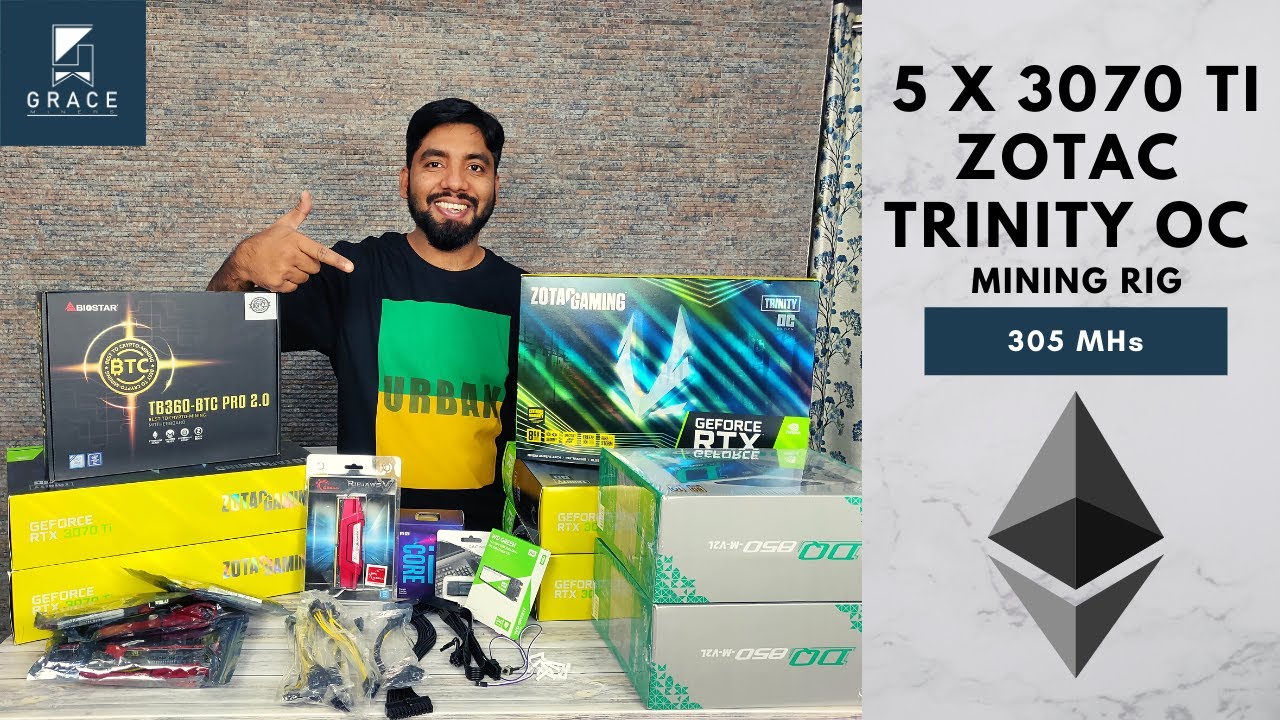 5x3070 Ti ZOTAC TRINITY OC MINING RIG | MINING RIG IN HYDERABAD | GRACE MINERS