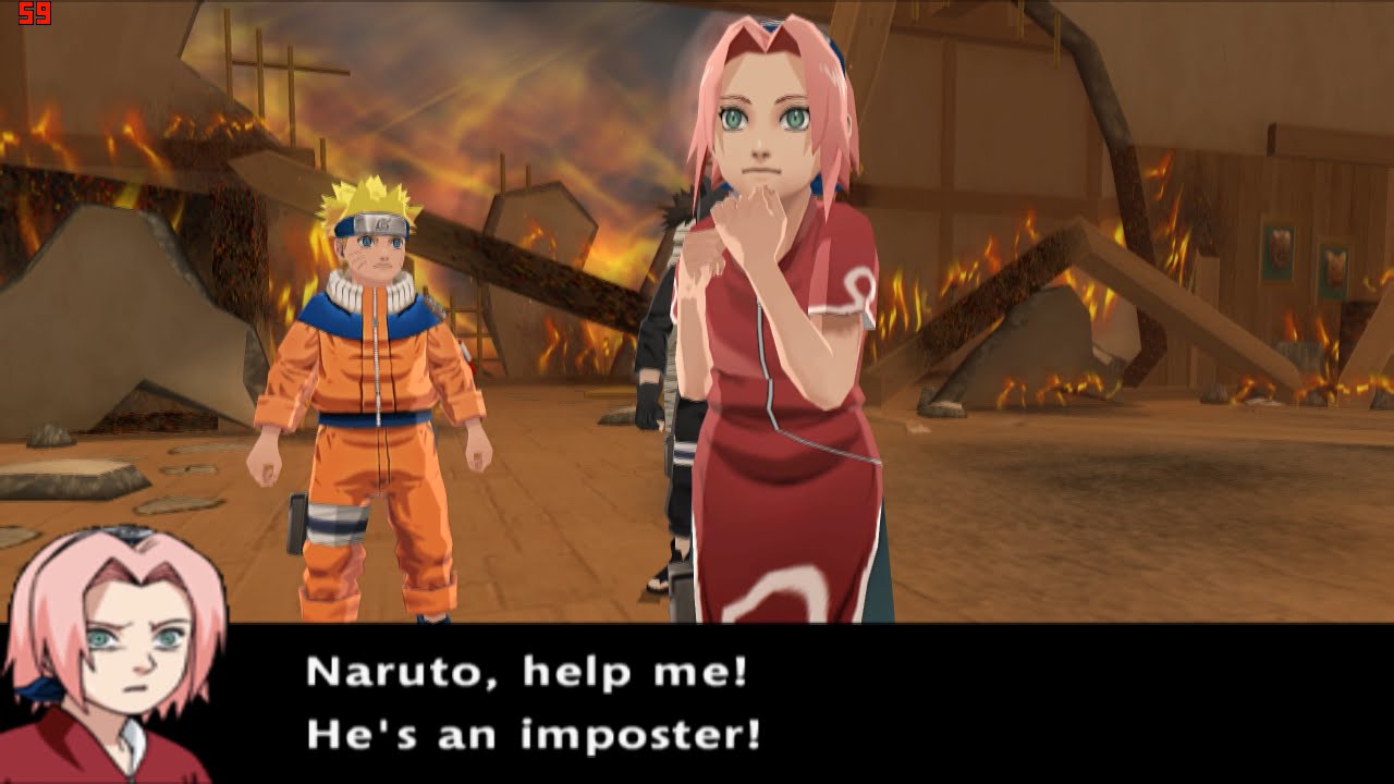 Naruto Uzumaki Chronicles 2 Walkthrough Part 17 Fake Sakura Boss Battle 60 FPS