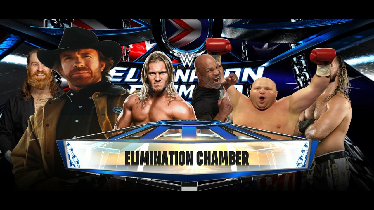 Sami vs Chuck vs Jericho vs Tyson vs Butterbean vs Seth Rollins   Elimination Chamber from Down Unde