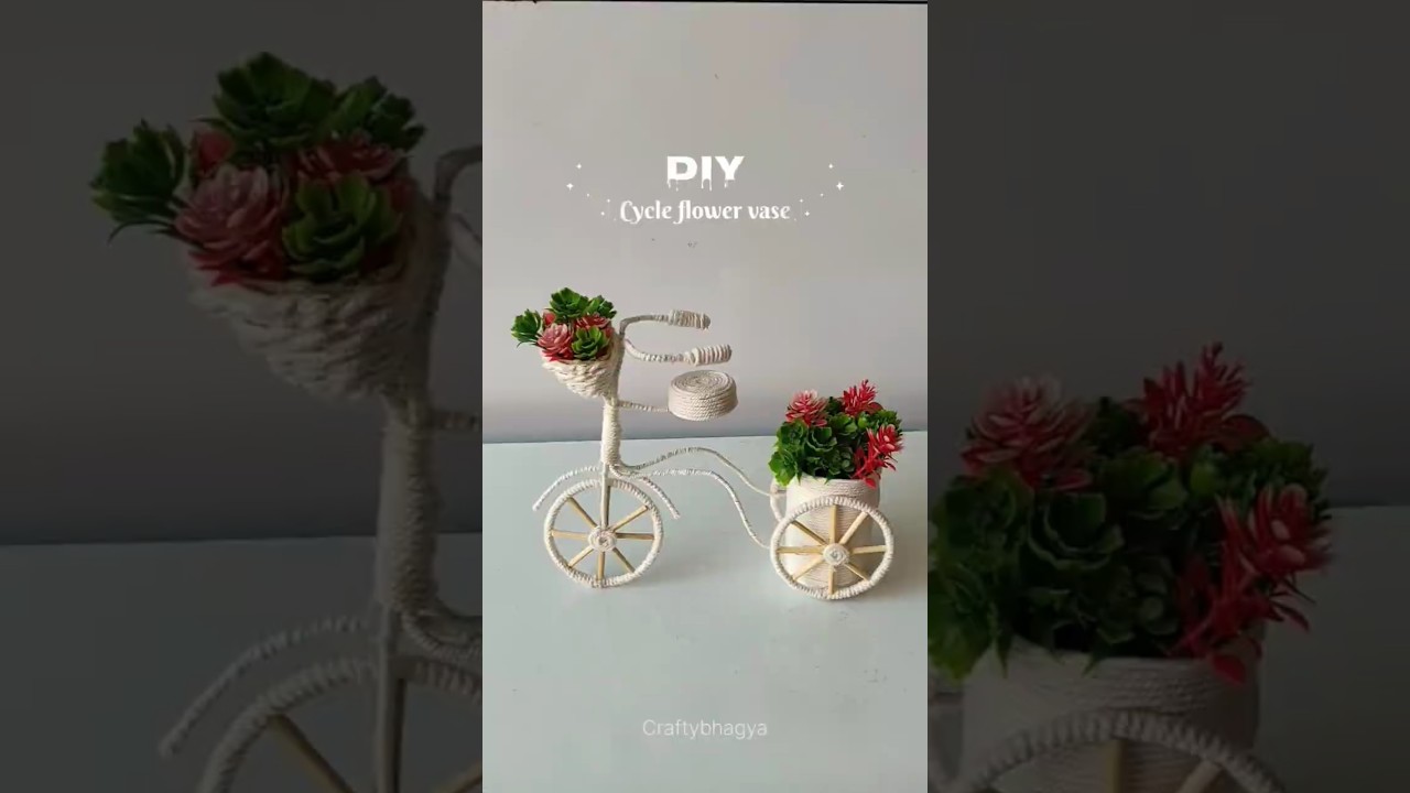 Diy Cycle flower vase | Home decor ideas #aesthetic  #homedecor #diy  #cycle #handmade