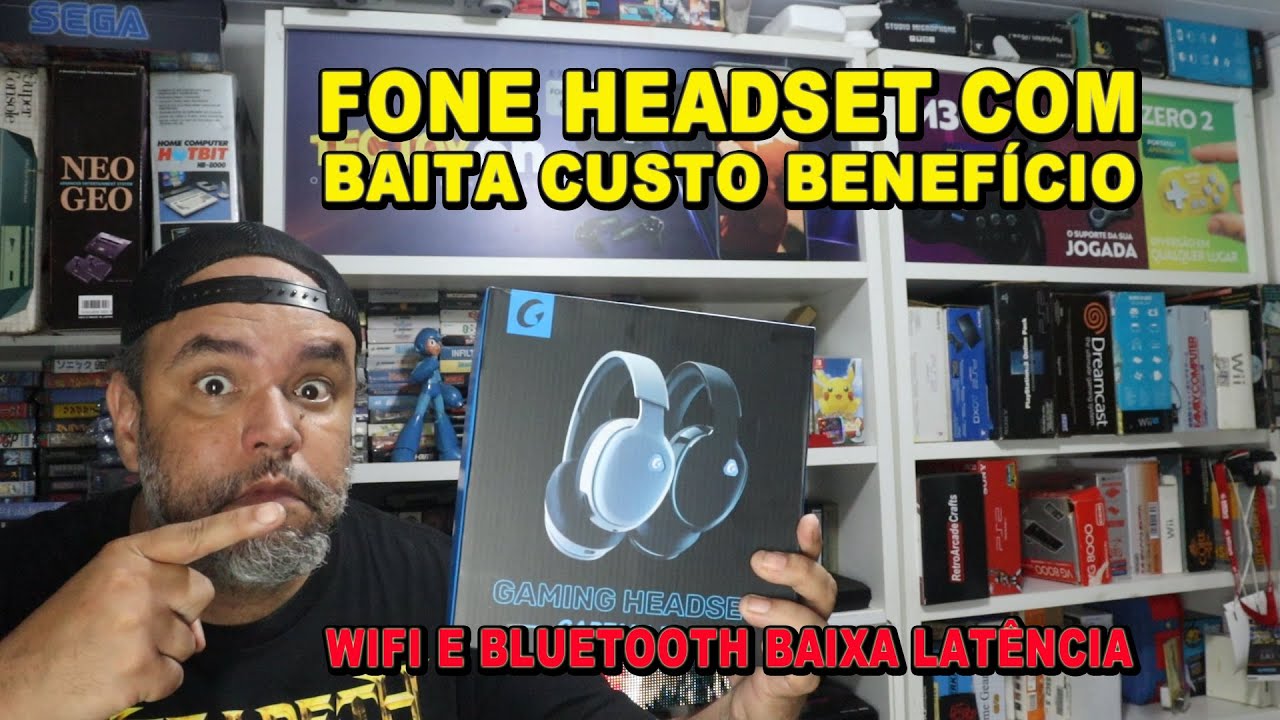 🎤 HEADSET GAMER BEM EM CONTA 🎤  2.4 Wi-fi com Dongle usb e Bluetooth interno - 20h ou 40h Bateria