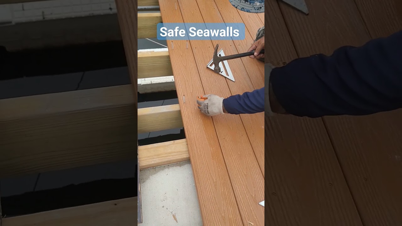 Dock installation moving along nicely. #seawall #dock #construction